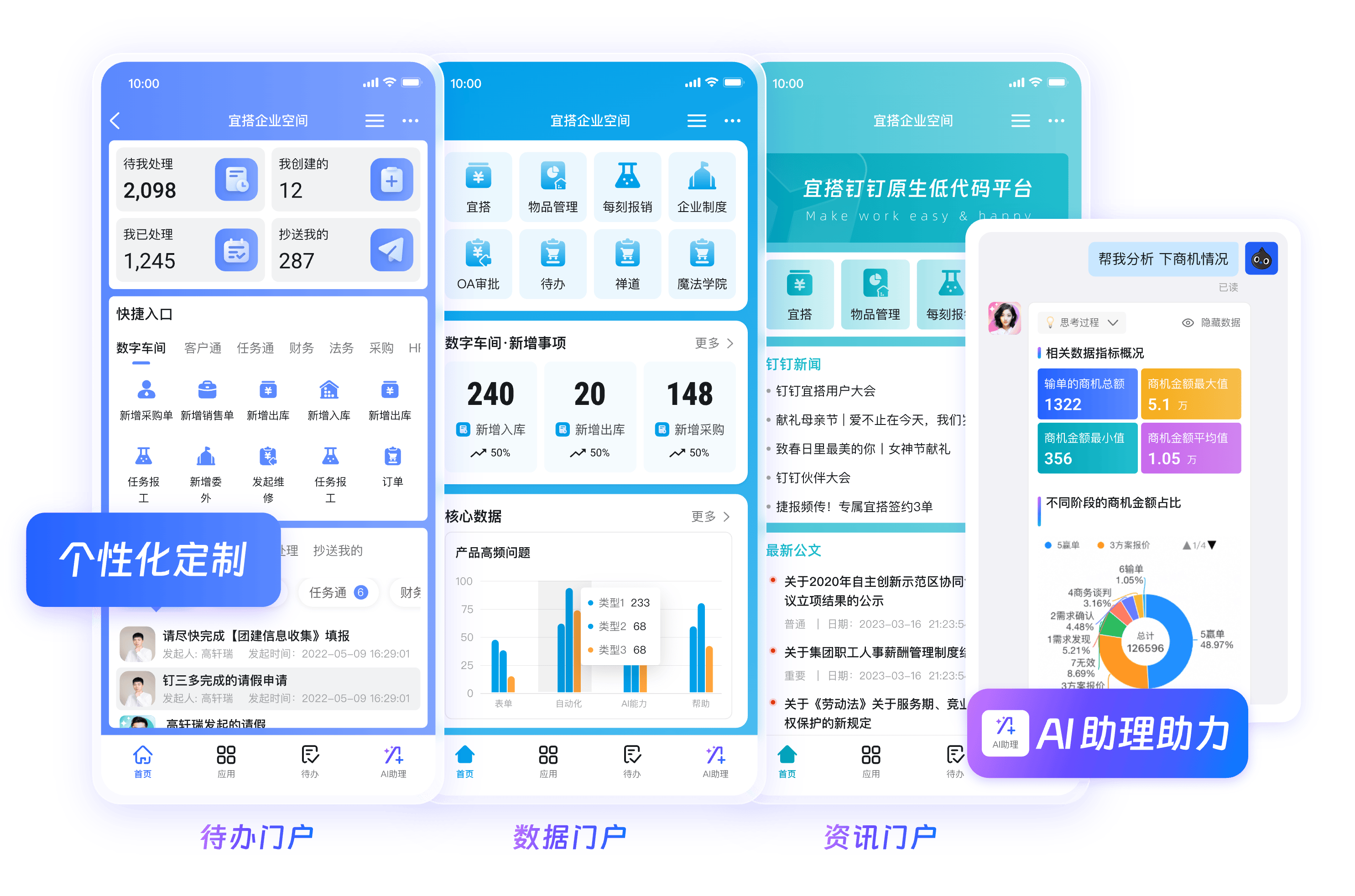 钉钉统一办公入口产品界面